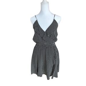 Express Women's XS Black Polka Dot Spaghetti Strap Mini Dress